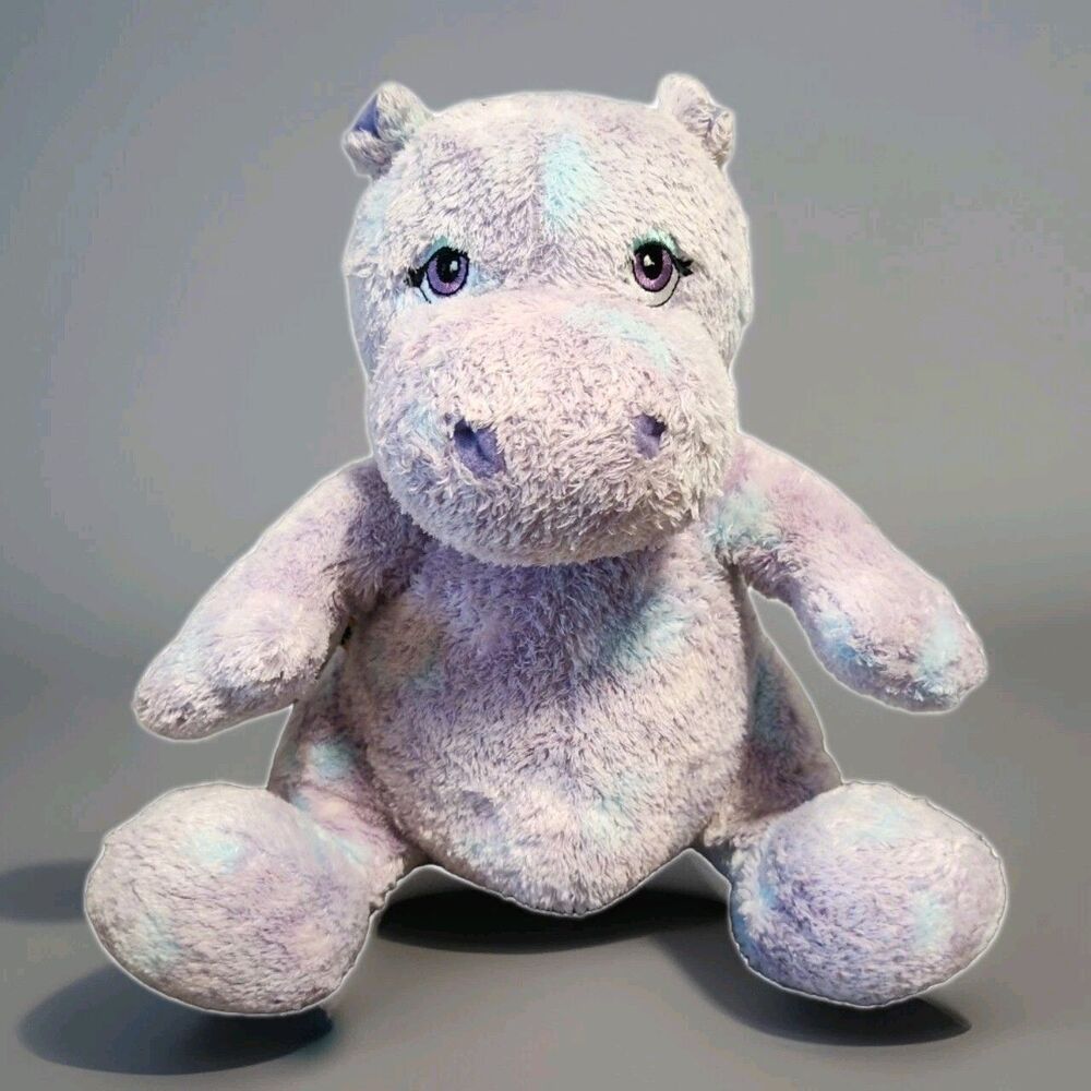 Build A Bear Purple Blue Tye Dye Plush Hippo 12" Stuffed Animal Hippopotamus